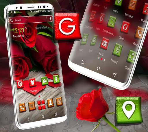 Red Rose Launcher Theme screenshot 4