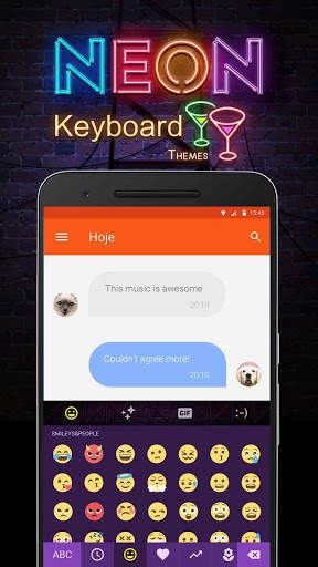Neon Emoji Keyboard Theme स्क्रीनशॉट 2