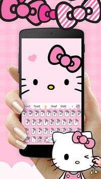 Tema Keyboard Kartun Pink Cute Kitty screenshot 2
