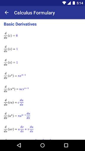 Calculus Formulary screenshot 4