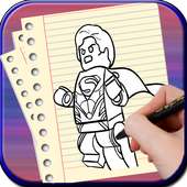 How to Draw Lego Super Hero logo