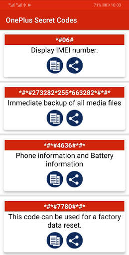 Secret Codes for OnePlus Mobiles screenshot 2