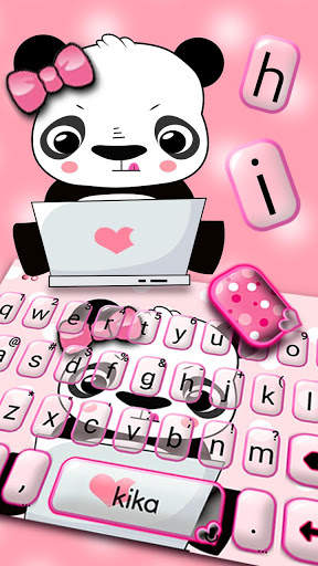 Pink Panda Tema Papan Kekunci screenshot 2