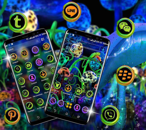 Neon Mushroom Launcher Theme screenshot 5