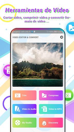 Video a MP3 Convertidor & Compresor Videos, Cortar screenshot 1