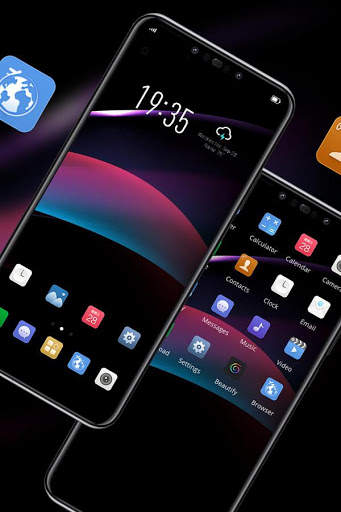 Abstract Colorful Simple Dark Line Theme screenshot 2