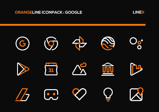 OrangeLine IconPack : LineX screenshot 1