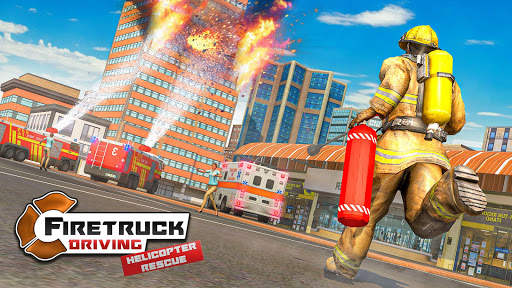 Fire Truck Driving: Helicopter Rescue screenshot 1