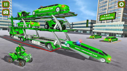 US Limo Army Car Transporter Game: Car Transport screenshot 8