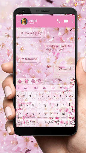 Beautiful Cherry Blossom SMS Keyboard Theme screenshot 1