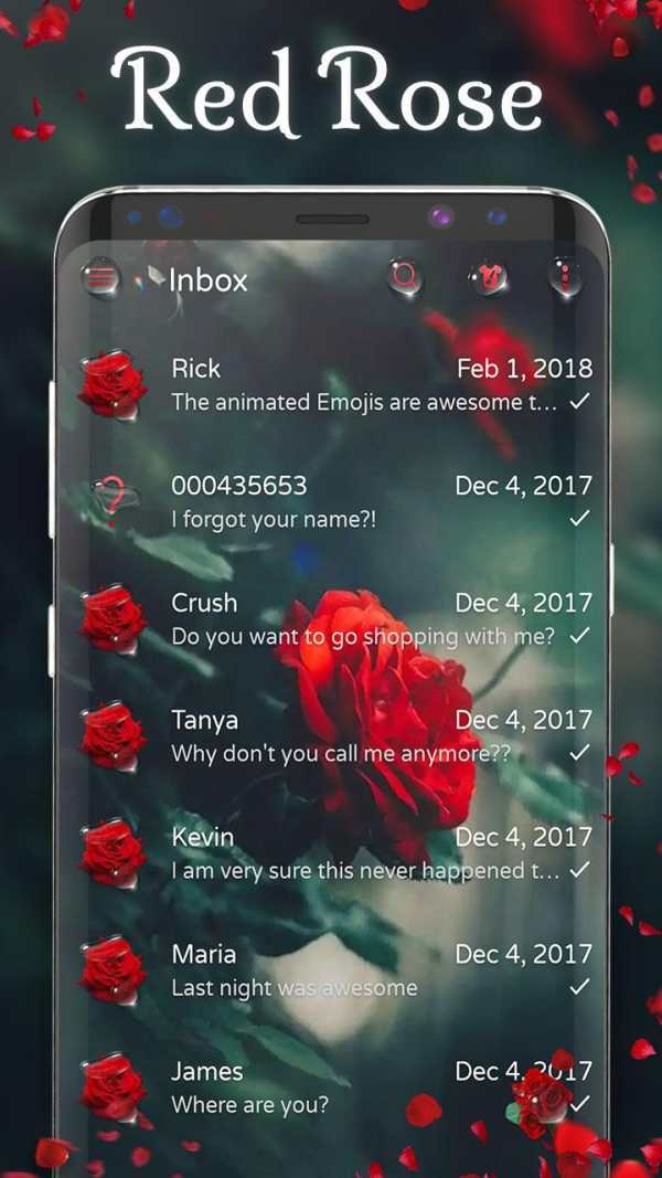 Red rose wallpaper theme 1 تصوير الشاشة