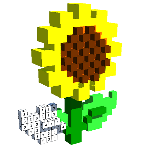 Flowers Mandala 3D Color by Number: Voxel Coloring icon