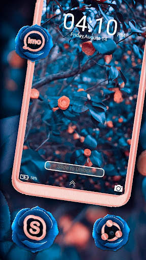 Blue Pink Rose Launcher Theme screenshot 4