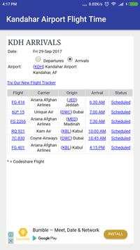 Kandahar Airport Flight Time screenshot 2