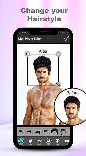 Cool Men Photo Editor, Men Hairstyle Editor screenshot 1