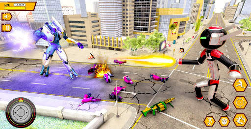 Stickman Rope Robot Hero: Transform Robot Wars screenshot 2