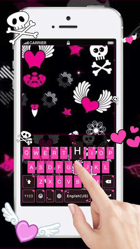 Chủ Đề Bàn Phím Pink Sexy Skull screenshot 1