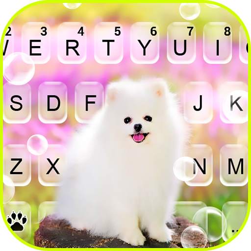 Latar Belakang Keyboard Cute White Dog 1.0