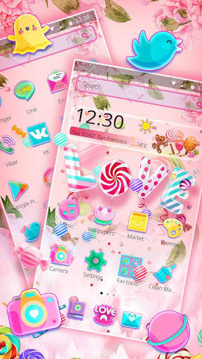Pink Candy Sweet Love Theme screenshot 3