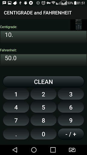 Centigrade and Fahrenheit Convertor ( °C & °F ) screenshot 4