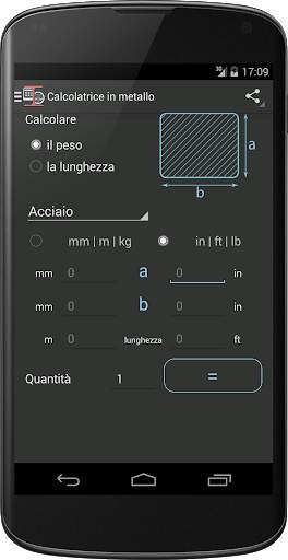 Calcolatrice Peso Metallo screenshot 1