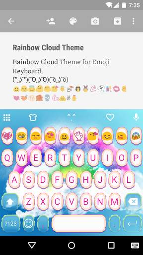 Rainbow Cloud Emoji Keyboard screenshot 1