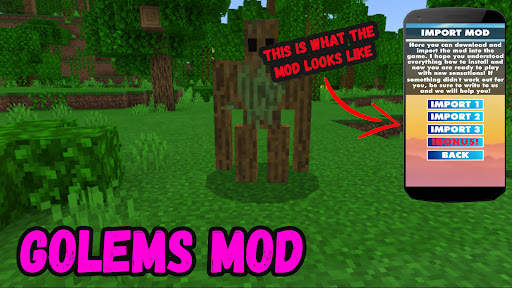 Golems Mod For Minecraft PE 3 تصوير الشاشة