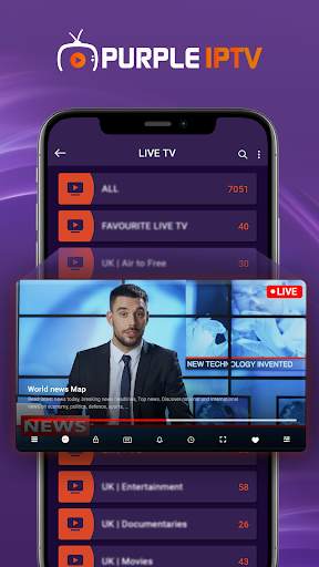 IPTV Purple Player for Mobile скриншот 1