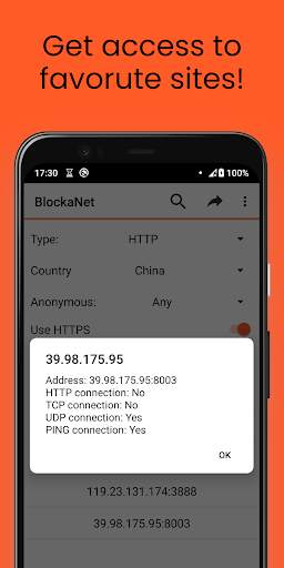 BlockaNet: 프록시 목록 screenshot 4