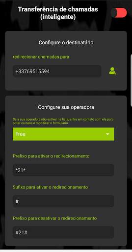 Transferência chamada inteligente (agenda-bateria) screenshot 1