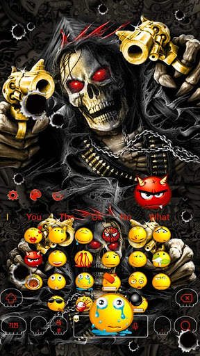Horror Skull Gun Keyboard Theme screenshot 2