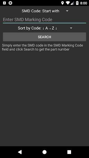 SMD Marking Codes screenshot 1