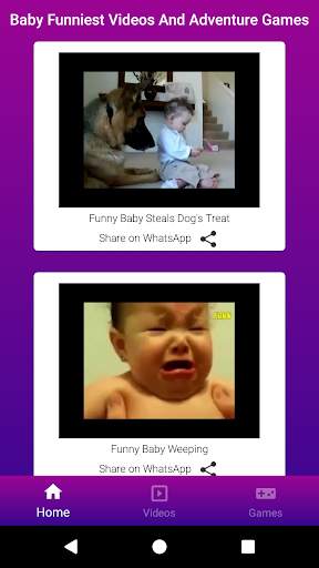 Baby Funniest Videos And Adventure Games screenshot 1