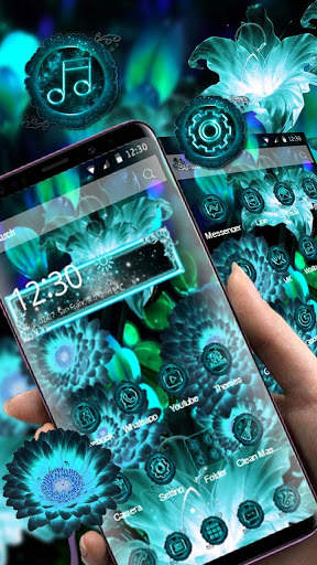 neon flowers theme screenshot 1