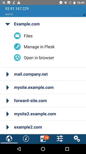 Plesk Mobile screenshot 1