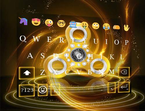 Fidget Spinner Golden Emoji Keyboard Theme screenshot 5