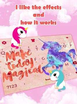 Rose Gold Unicorn Keyboard Theme for Girls screenshot 3