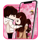 Cute Pink Love Couple Theme icon