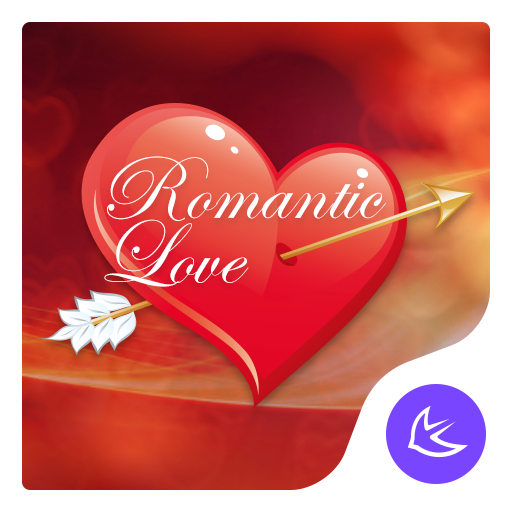 Red heart lovely-APUS Launcher icon
