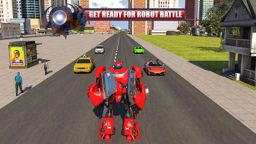 Flying Robot Car Simulator: Real Rope hero game screenshot 3