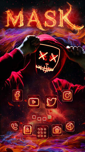 Neon, Fire, Mask Theme & Live Wallpaper screenshot 1