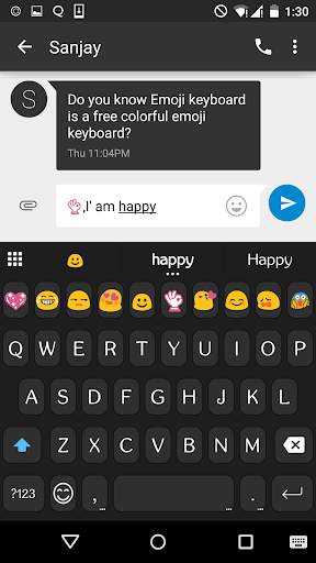 Simple Black Emoji keyboard screenshot 3