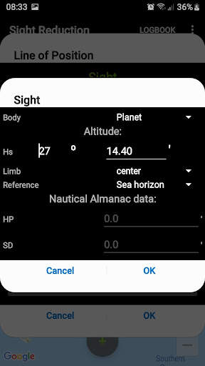 Sight reduction screenshot 5