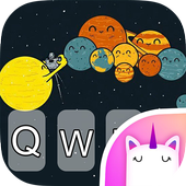 Nettes Planeten-Tastatur-Thema für Mädchen icon