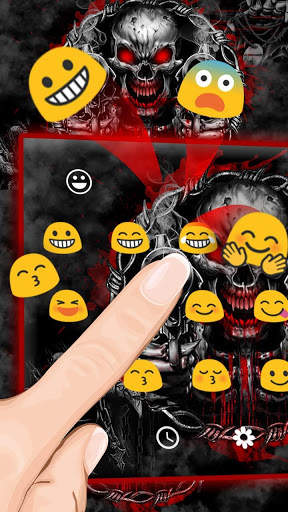 Red Blood Skull Guns Keyboard Theme screenshot 2