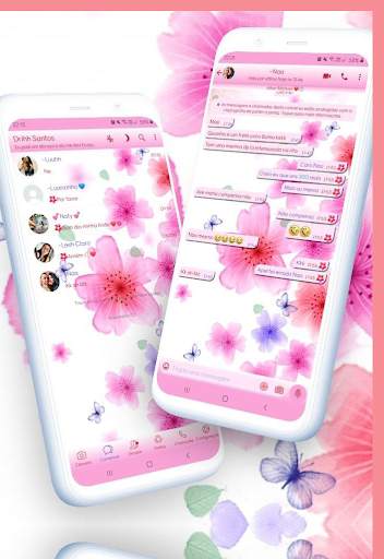 Tema Chat Pink & Wallpaper screenshot 11