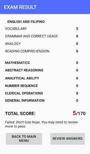 CIVIL SERVICE EXAM REVIEWER MOBILE APPLICATION screenshot 12