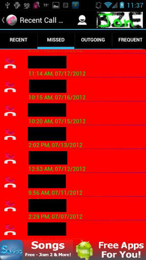 Recent Call Log screenshot 2