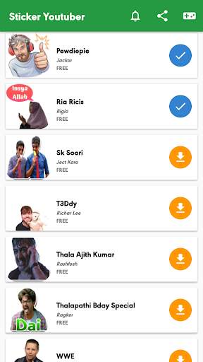 Free YouTubers stickers - WAStickerApps screenshot 6