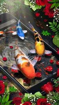 Lively 3D Rose Fish Theme screenshot 4